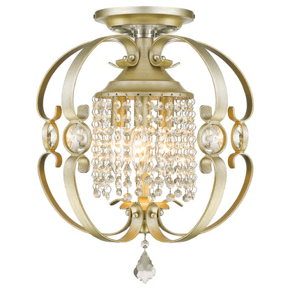 Ella Semi-Flush in White Gold - - Golden Lighting