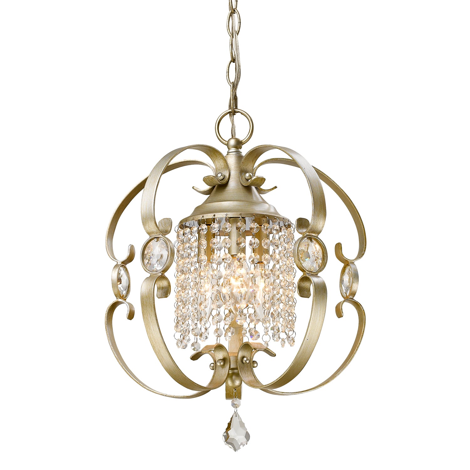 Ella Semi-Flush in White Gold - White Gold / No Shade / NA - Golden Lighting