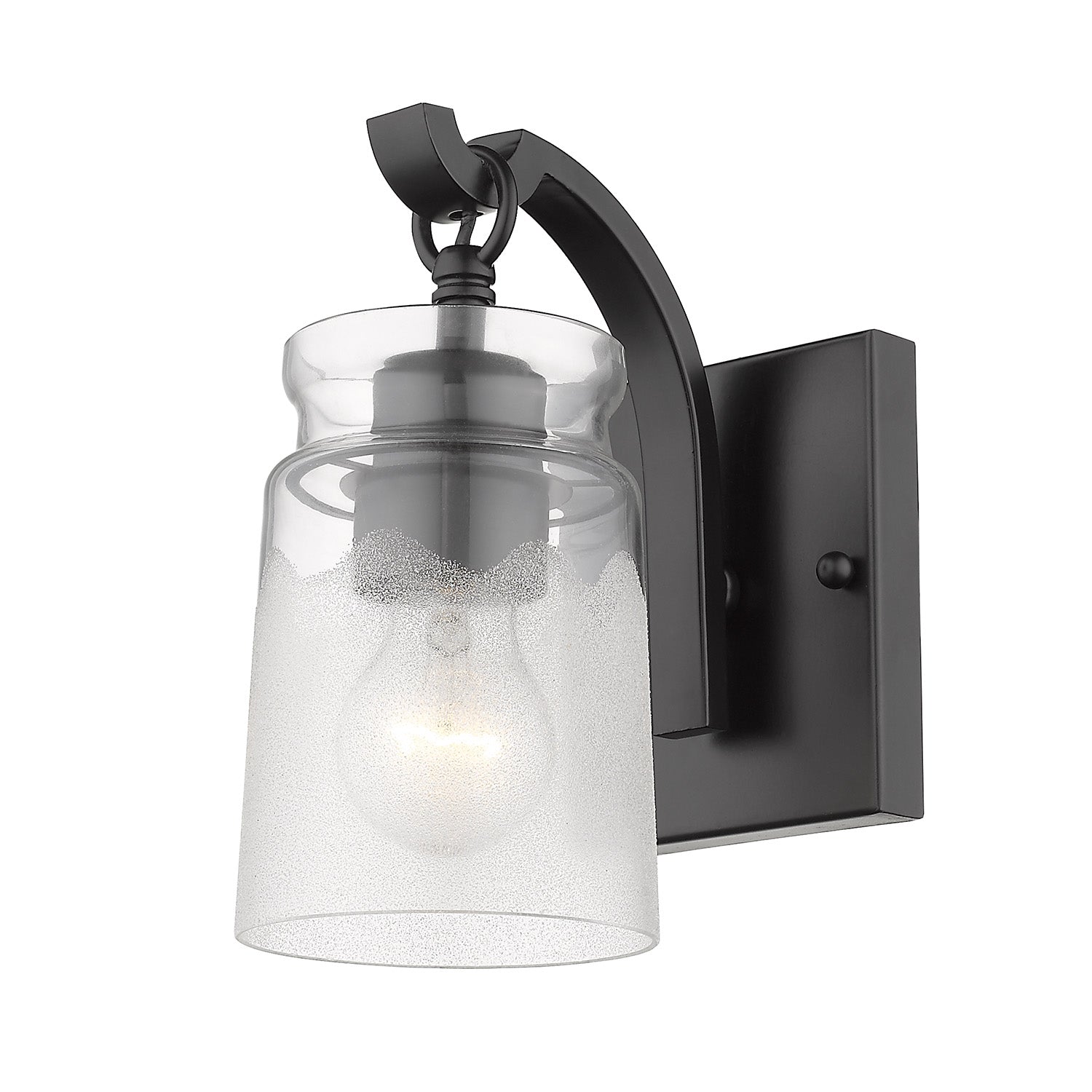 Travers BLK 1-Light Bath Vanity in Matte Black - - Golden Lighting