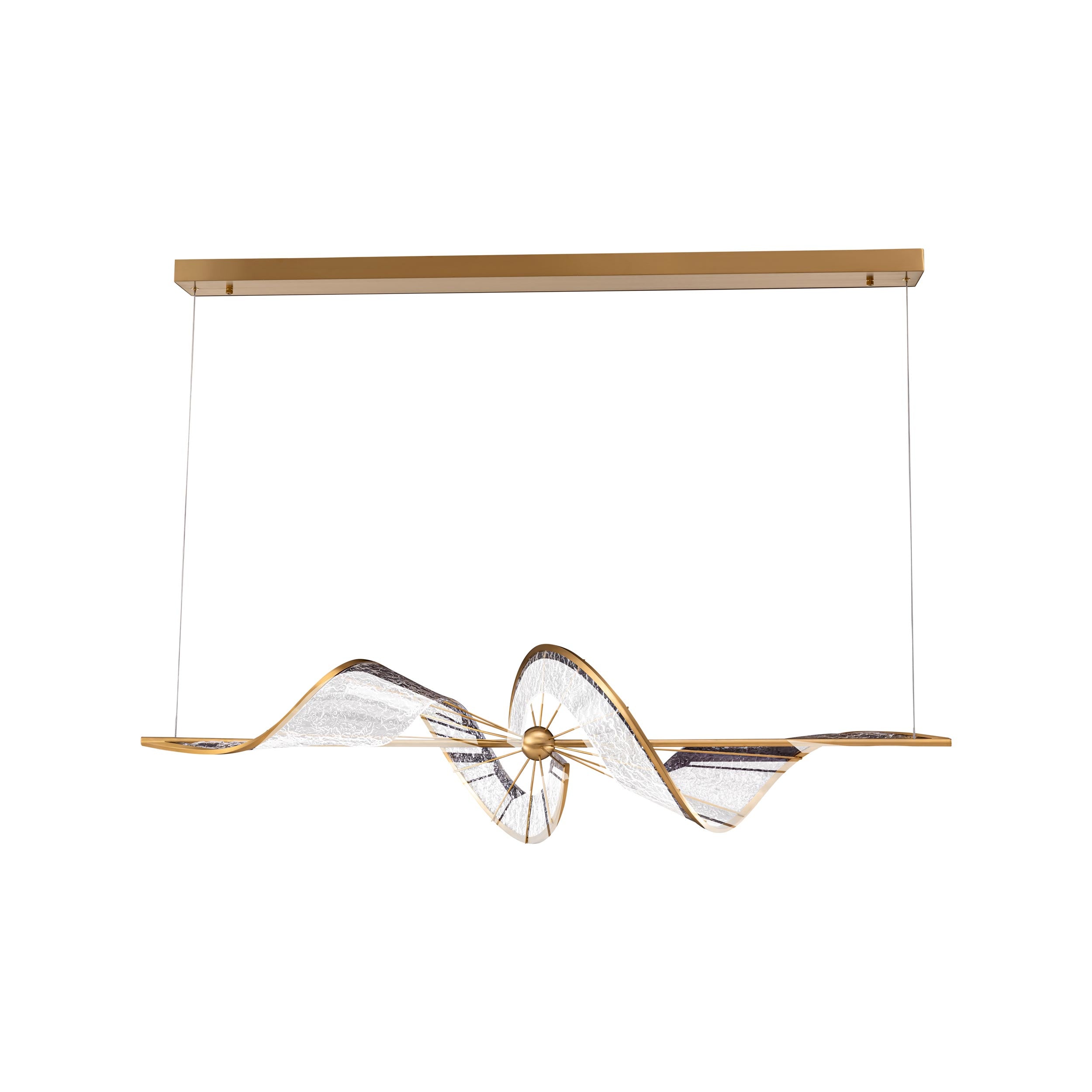 Ziva by Golden Lighting Aurora Integrated LED Island Light in Brushed Champagne
