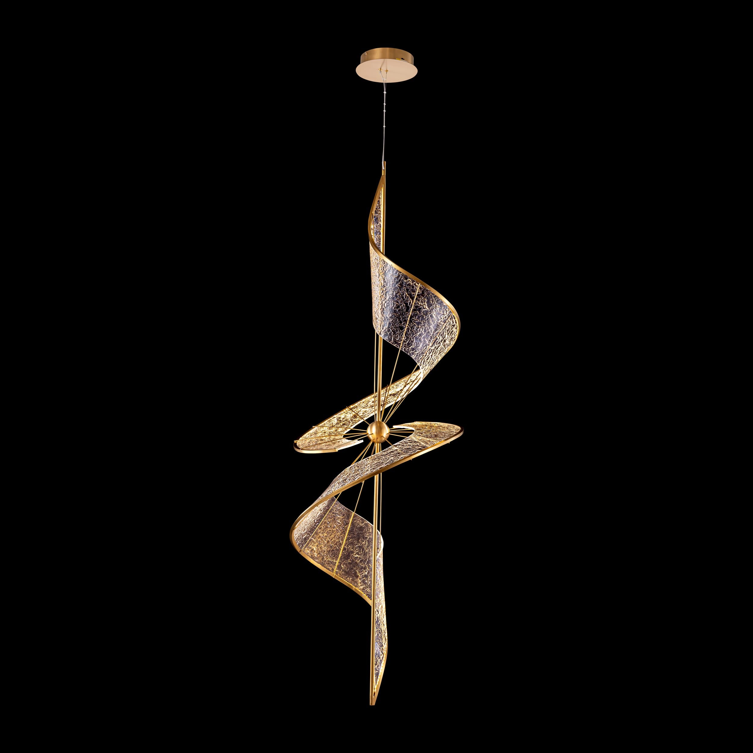 Ziva by Golden Lighting Aurora Integrated LED 71"H Pendant in Brushed Champagne - - Golden Lighting