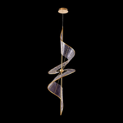 Ziva by Golden Lighting Aurora Integrated LED 71"H Pendant in Brushed Champagne - - Golden Lighting