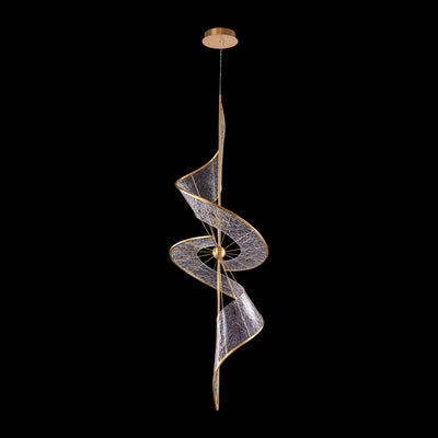 Ziva by Golden Lighting Aurora Integrated LED 71"H Pendant in Brushed Champagne - - Golden Lighting