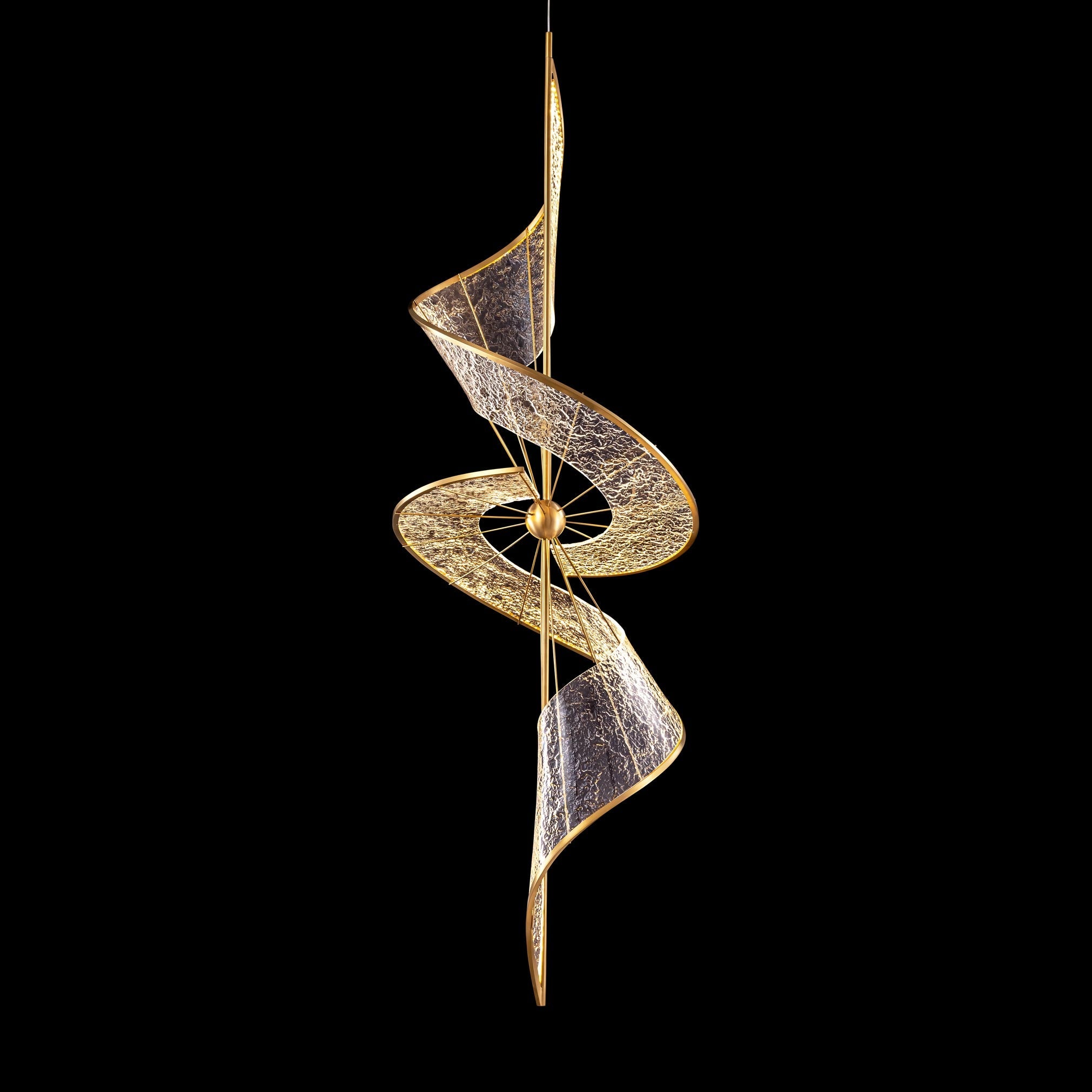 Ziva by Golden Lighting Aurora Integrated LED 71"H Pendant in Brushed Champagne - - Golden Lighting