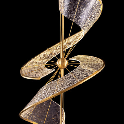 Ziva by Golden Lighting Aurora Integrated LED 71"H Pendant in Brushed Champagne - - Golden Lighting