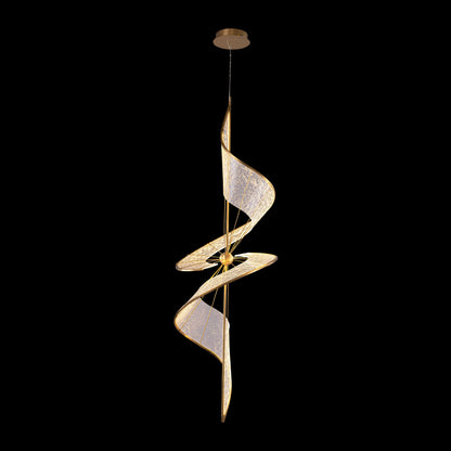 Ziva by Golden Lighting Aurora Integrated LED 71"H Pendant in Brushed Champagne - - Golden Lighting