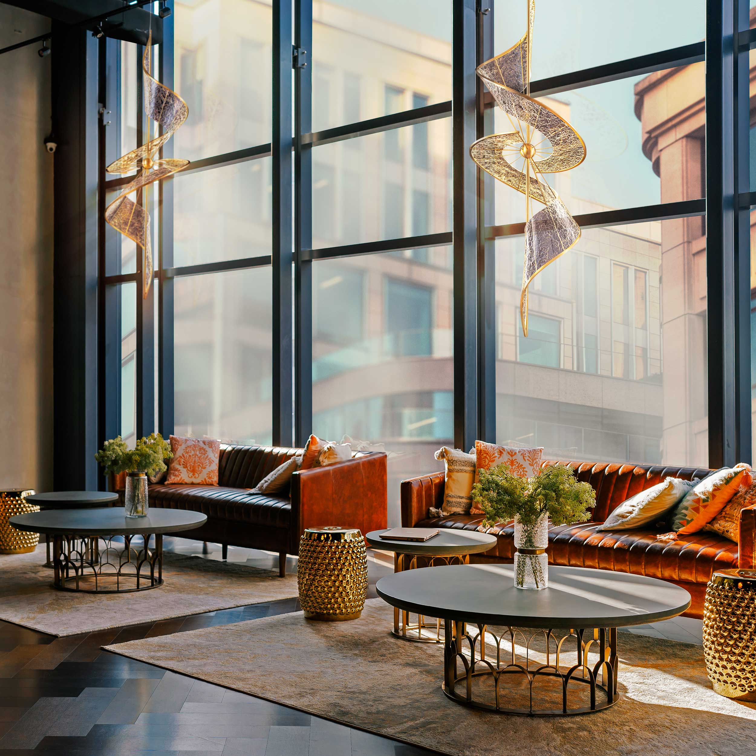 Ziva by Golden Lighting Aurora Integrated LED 71"H Pendant in Brushed Champagne