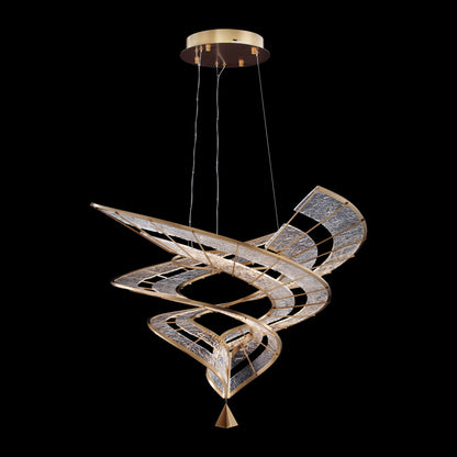 Ziva by Golden Lighting Aurora Integrated LED 36"W Pendant in Brushed Champagne - - Golden Lighting