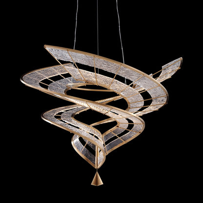 Ziva by Golden Lighting Aurora Integrated LED 36"W Pendant in Brushed Champagne - - Golden Lighting