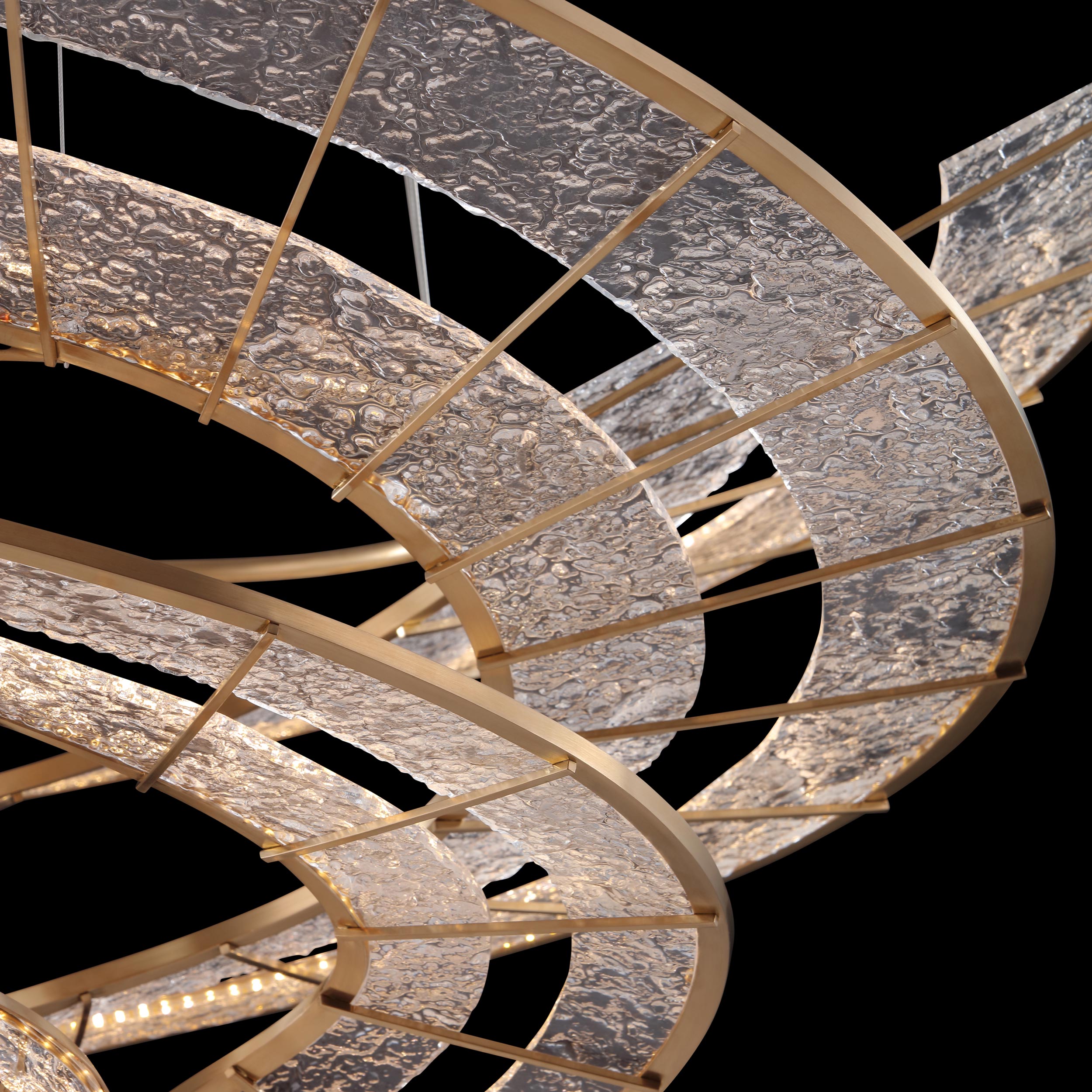 Ziva by Golden Lighting Aurora Integrated LED 36"W Pendant in Brushed Champagne