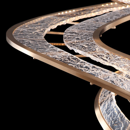 Ziva by Golden Lighting Aurora Integrated LED 36"W Pendant in Brushed Champagne - - Golden Lighting