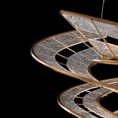 Ziva by Golden Lighting Aurora Integrated LED 36"W Pendant in Brushed Champagne - - Golden Lighting