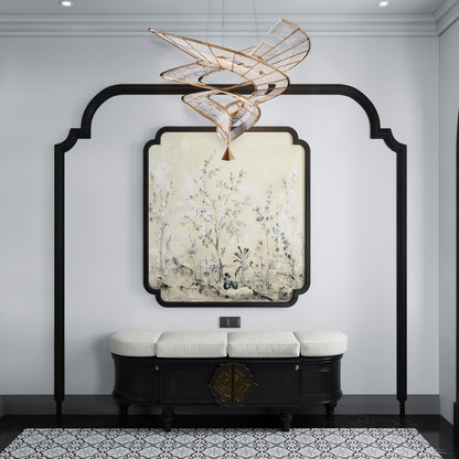 Ziva by Golden Lighting Aurora Integrated LED 36"W Pendant in Brushed Champagne