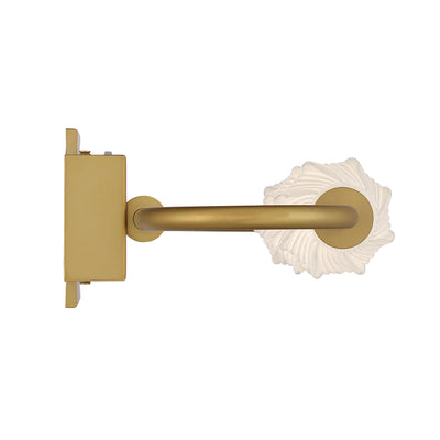 Golden Lighting Geode Integrated LED 21.5in Outdoor Wall in Satin Brushed Gold with Fluted Striped Glass - - Golden Lighting
