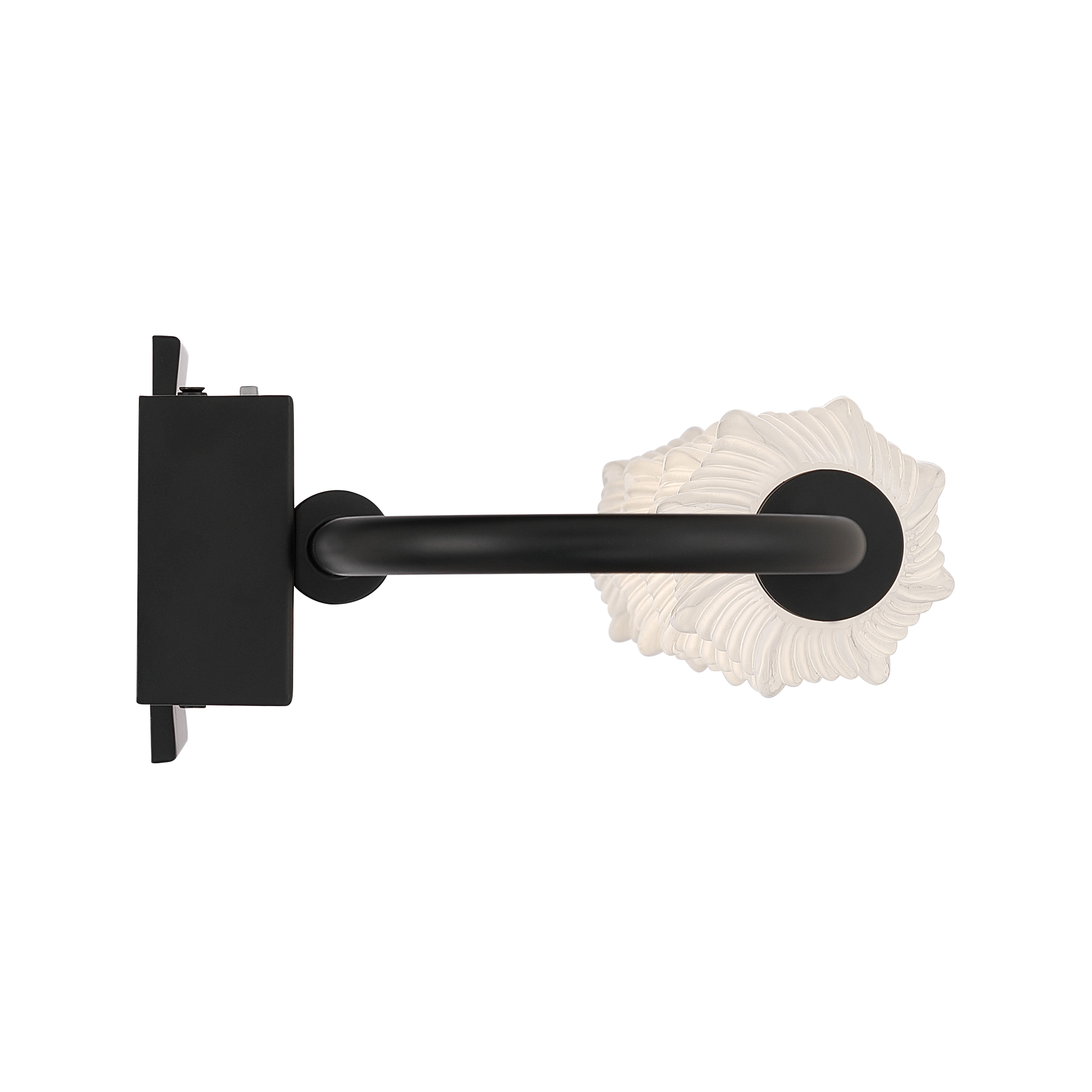 Golden Lighting Geode Integrated LED 27in Outdoor Wall in Matte Black with Fluted Striped Glass - - Golden Lighting