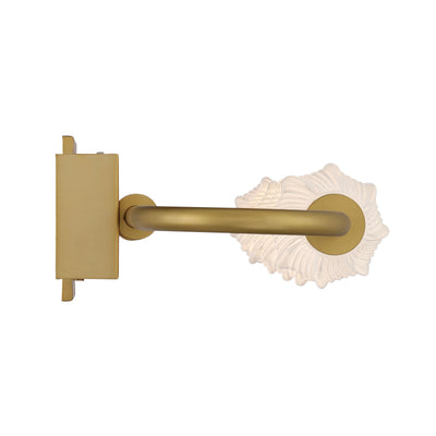 Golden Lighting Geode Integrated LED 27in Outdoor Wall in Satin Brushed Gold with Fluted Striped Glass - - Golden Lighting