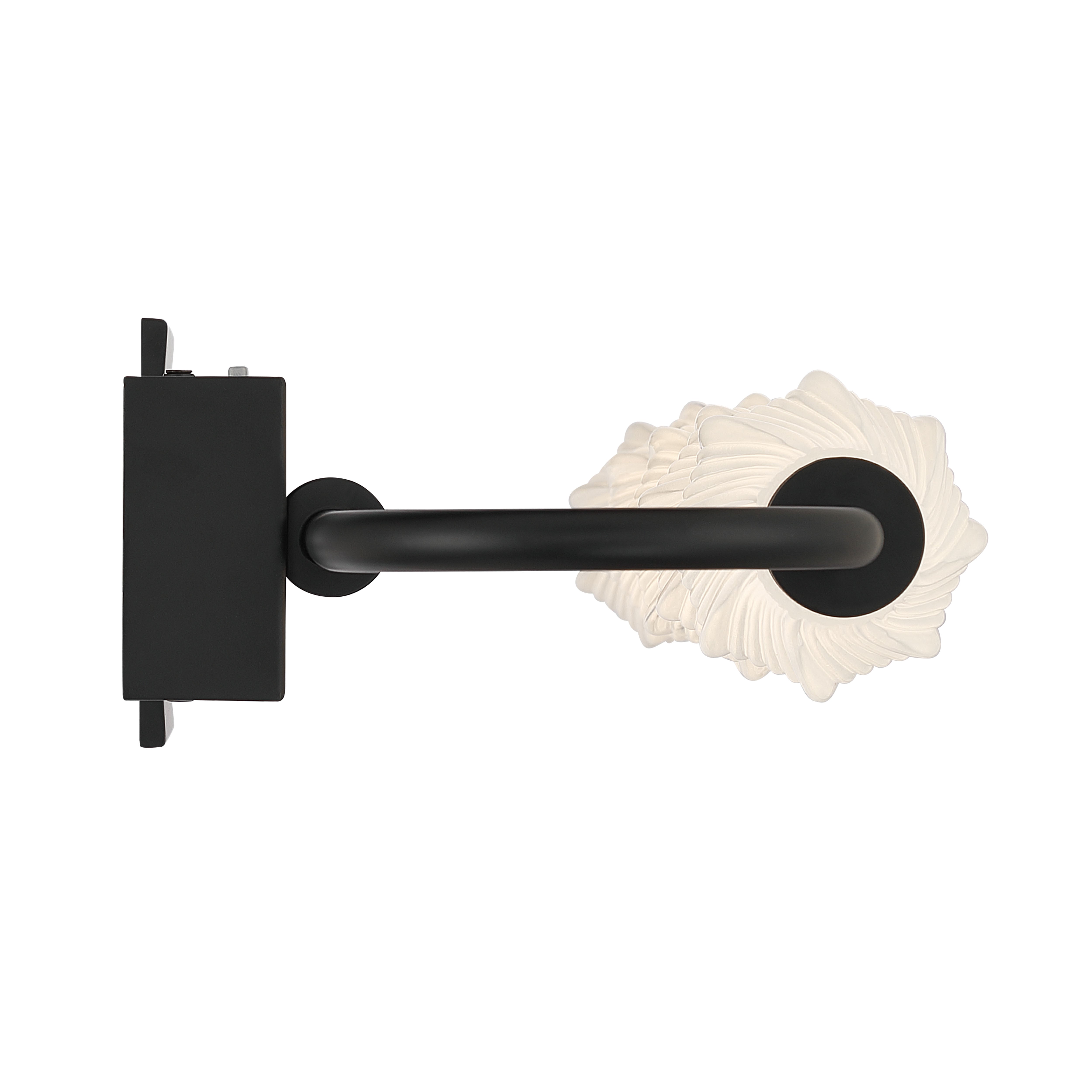 Golden Lighting Geode Integrated LED 32in Outdoor Wall in Matte Black with Fluted Striped Glass - - Golden Lighting