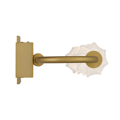 Golden Lighting Geode Integrated LED 32in Outdoor Wall in Satin Brushed Gold with Fluted Striped Glass - - Golden Lighting