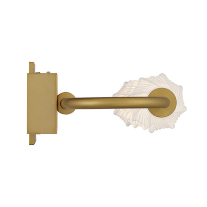 Golden Lighting Geode Integrated LED 32in Outdoor Wall in Satin Brushed Gold with Fluted Striped Glass - - Golden Lighting