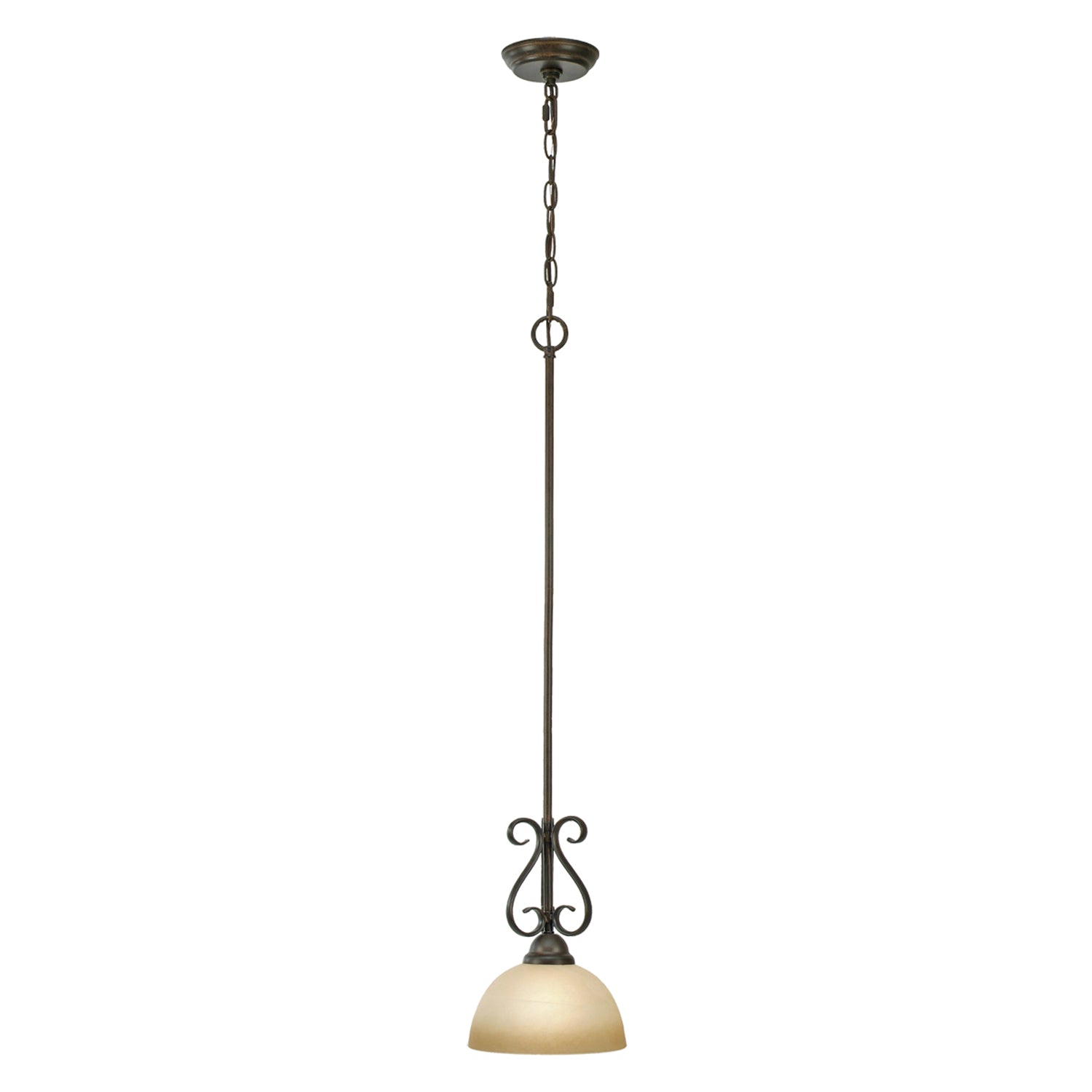 Riverton Mini Pendant in Peppercorn with Linen Swirl Glass - - Golden Lighting