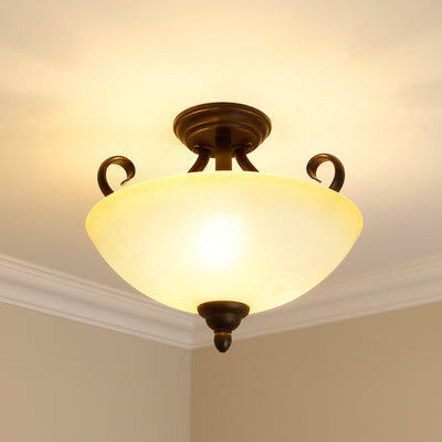 Riverton 3-light Semi-Flush Mount in Peppercorn, alternate view - Golden Lighting
