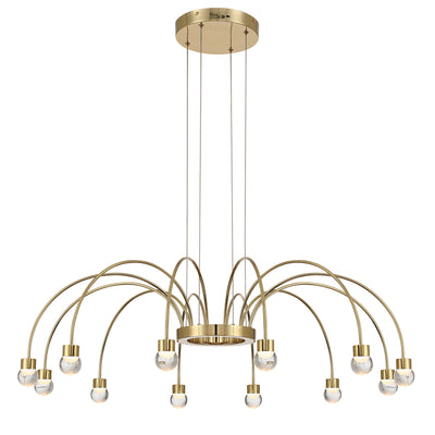 Vario 12 light Chandelier in Titanium Gold with Globe diffusers - - Golden Lighting