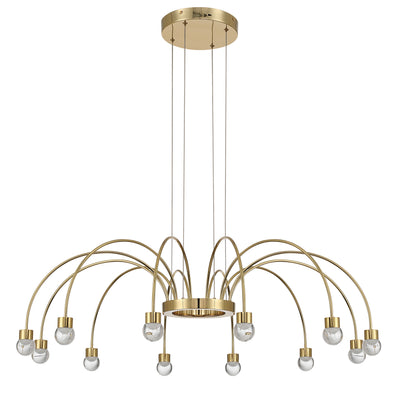 Vario 12 light Chandelier in Titanium Gold with Globe diffusers - - Golden Lighting