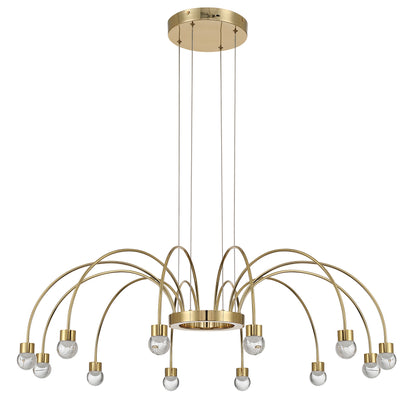 Vario 12 light Chandelier in Titanium Gold with Globe diffusers - - Golden Lighting
