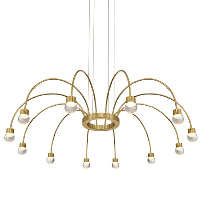 Vario 12 light Chandelier in Titanium Gold with Globe diffusers - - Golden Lighting