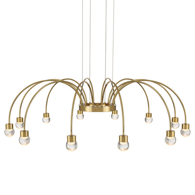 Vario 12 light Chandelier in Titanium Gold with Globe diffusers - - Golden Lighting