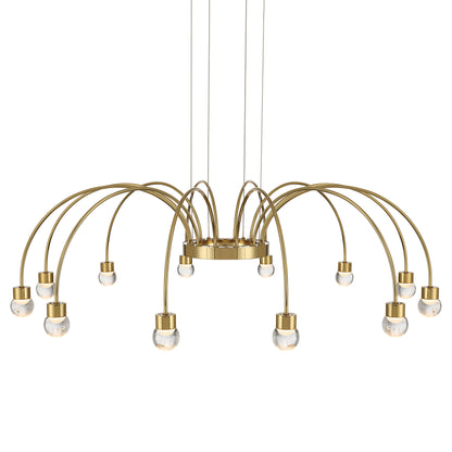 Vario 12 light Chandelier in Titanium Gold with Globe diffusers - - Golden Lighting