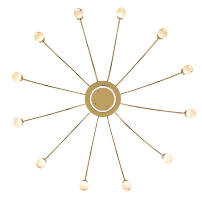 Vario 12 light Chandelier in Titanium Gold with Globe diffusers - - Golden Lighting