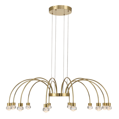 Vario Integrated LED 12 light Chandelier in Titanium Gold with Rose diffusers - - Golden Lighting