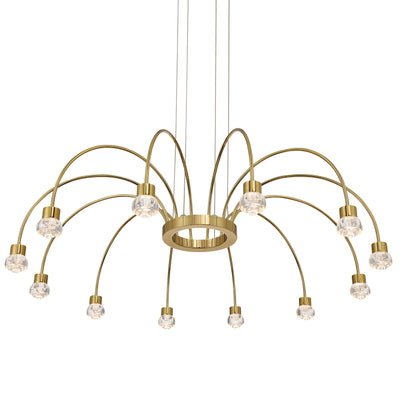 Vario Integrated LED 12 light Chandelier in Titanium Gold with Rose diffusers - - Golden Lighting