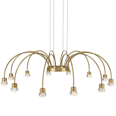 Vario Integrated LED 12 light Chandelier in Titanium Gold with Rose diffusers - - Golden Lighting