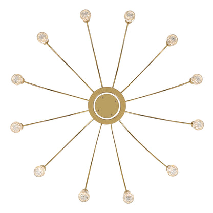 Vario Integrated LED 12 light Chandelier in Titanium Gold with Rose diffusers - - Golden Lighting