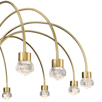 Vario Integrated LED 12 light Chandelier in Titanium Gold with Rose diffusers - - Golden Lighting