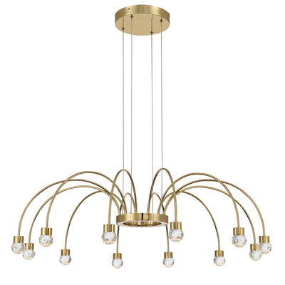Vario Integrated LED 12 light Chandelier in Titanium Gold with Crystal diffusers - - Golden Lighting