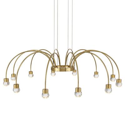 Vario Integrated LED 12 light Chandelier in Titanium Gold with Crystal diffusers - - Golden Lighting