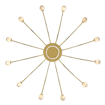 Vario Integrated LED 12 light Chandelier in Titanium Gold with Crystal diffusers - - Golden Lighting