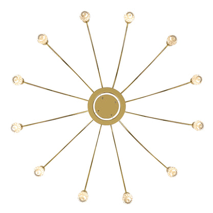 Vario Integrated LED 12 light Chandelier in Titanium Gold with Crystal diffusers - - Golden Lighting
