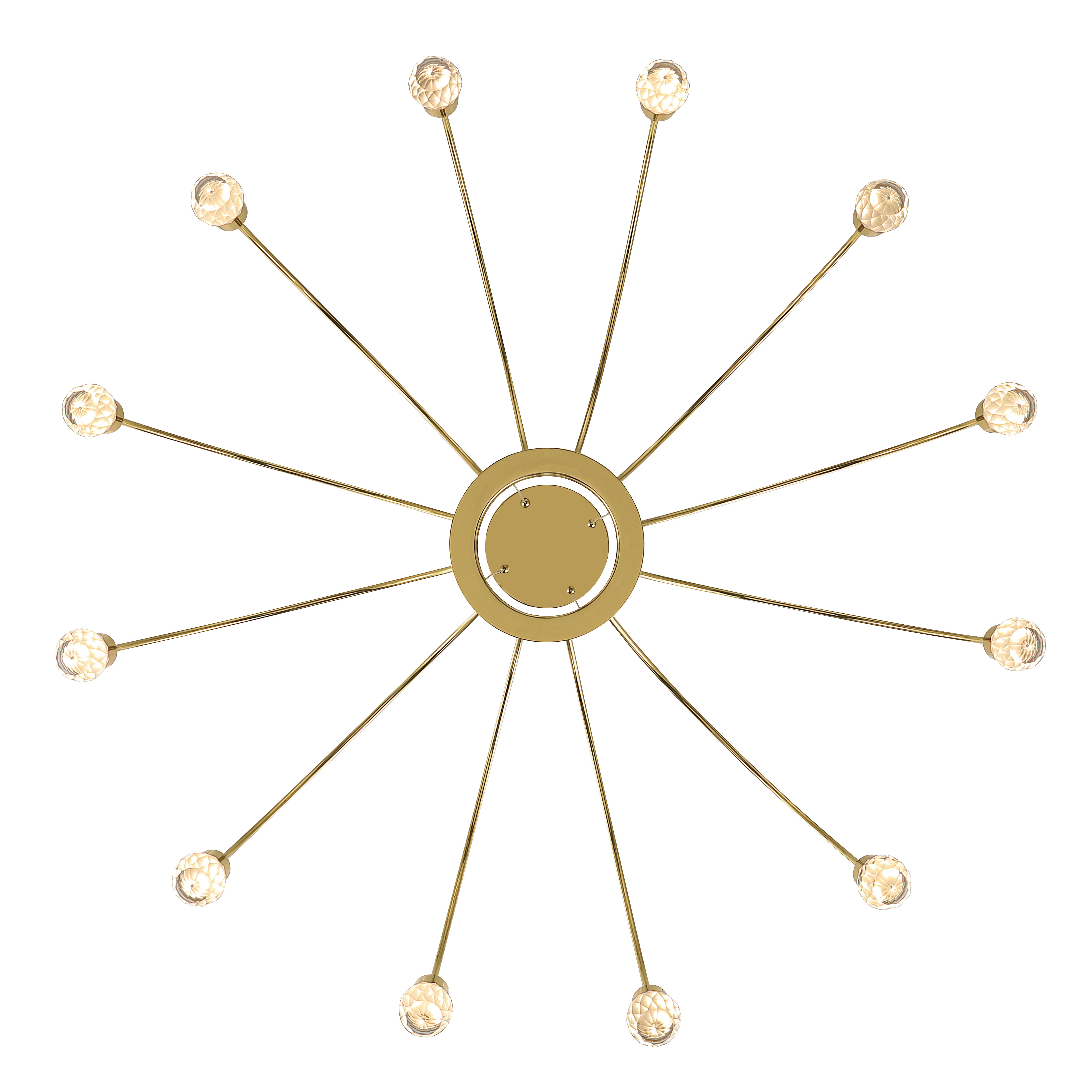 Vario Integrated LED 12 light Chandelier in Titanium Gold with Crystal diffusers - - Golden Lighting