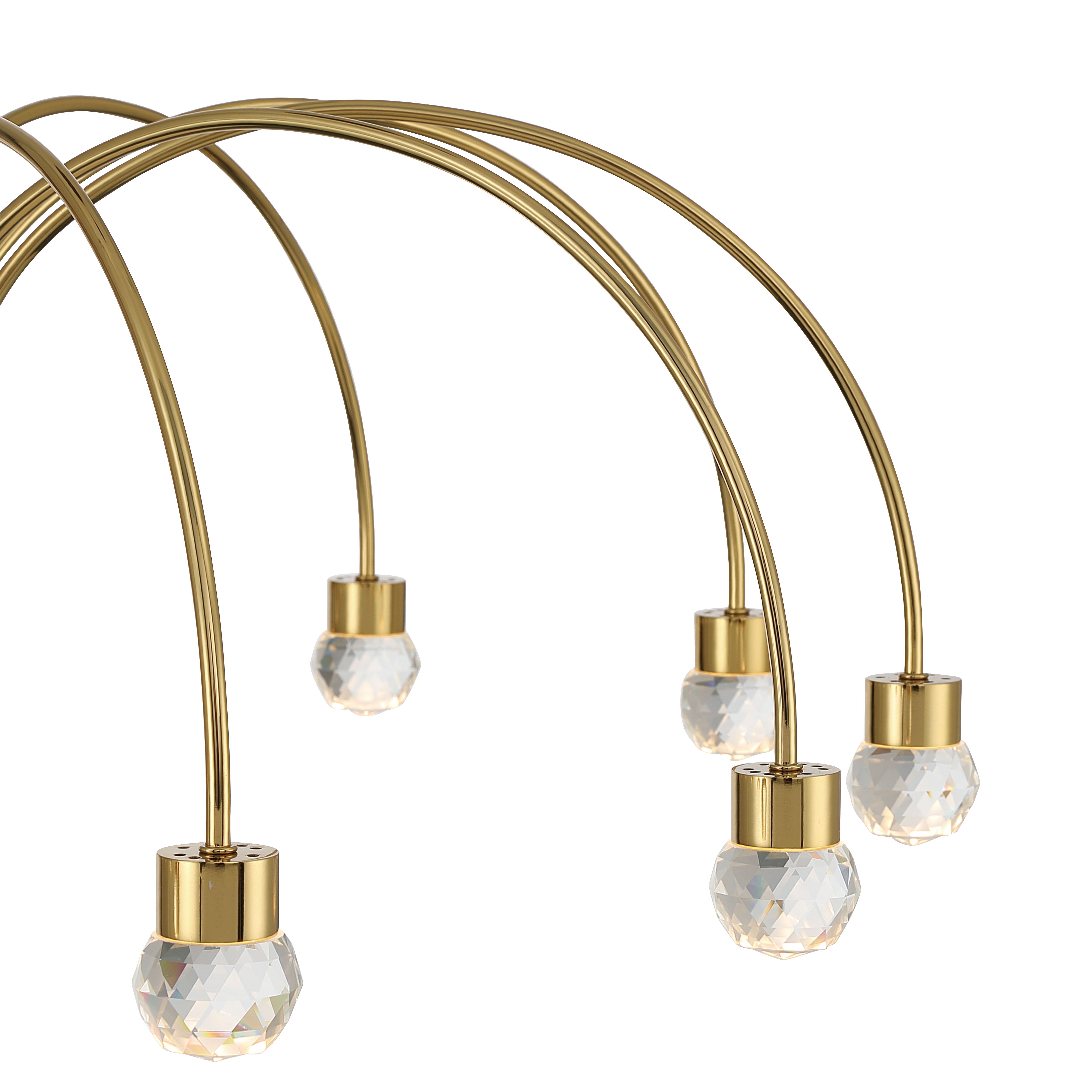 Vario Integrated LED 12 light Chandelier in Titanium Gold with Crystal diffusers - - Golden Lighting