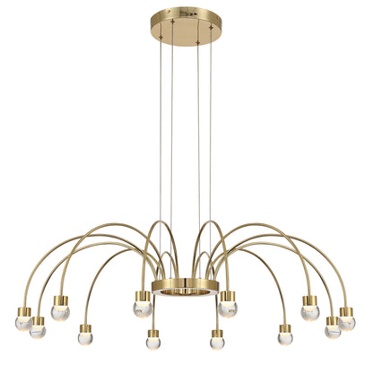 Yep by Golden Lighting Vario Integrated LED 12 light Chandelier in Titanium Gold with Globe diffusers - - Golden Lighting