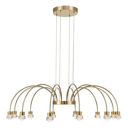 Yep by Golden Lighting Vario Integrated LED 12 light Chandelier in Titanium Gold with Rose diffusers - Default Title - Golden Lighting