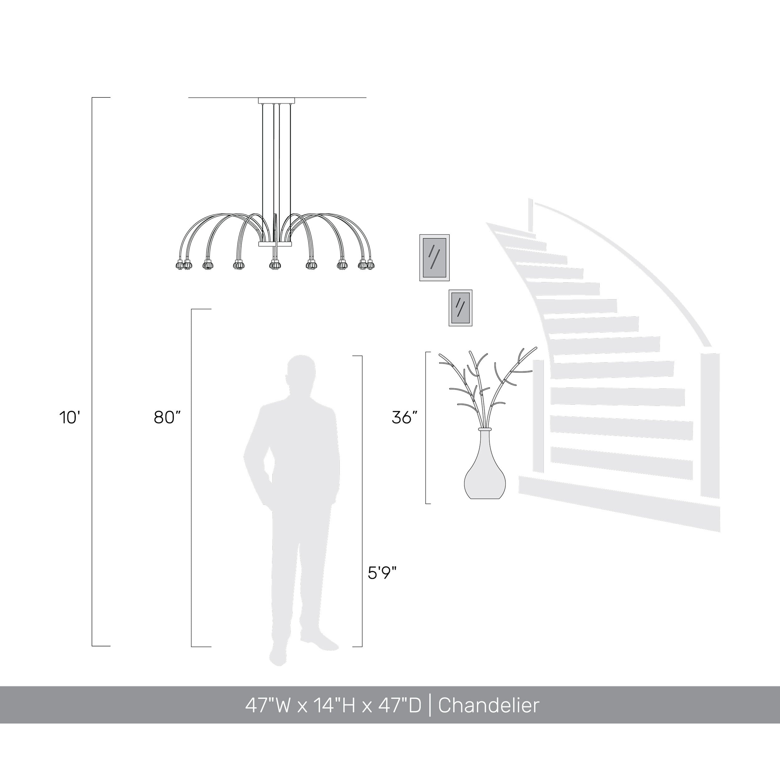 Vario Integrated LED 16 light Chandelier in Titanium Gold with Crystal diffusers - - Golden Lighting