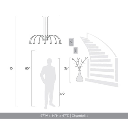 Vario Integrated LED 16 light Chandelier in Titanium Gold with Globe diffusers - - Golden Lighting