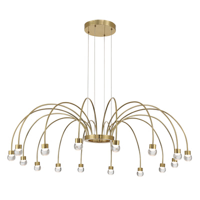 Vario Integrated LED 16 light Chandelier in Titanium Gold with Globe diffusers - - Golden Lighting