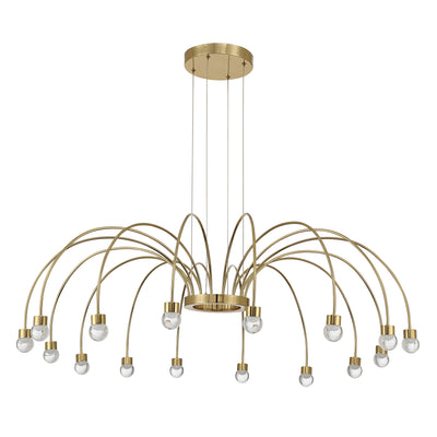 Vario Integrated LED 16 light Chandelier in Titanium Gold with Globe diffusers - - Golden Lighting