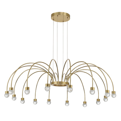 Vario Integrated LED 16 light Chandelier in Titanium Gold with Globe diffusers - - Golden Lighting